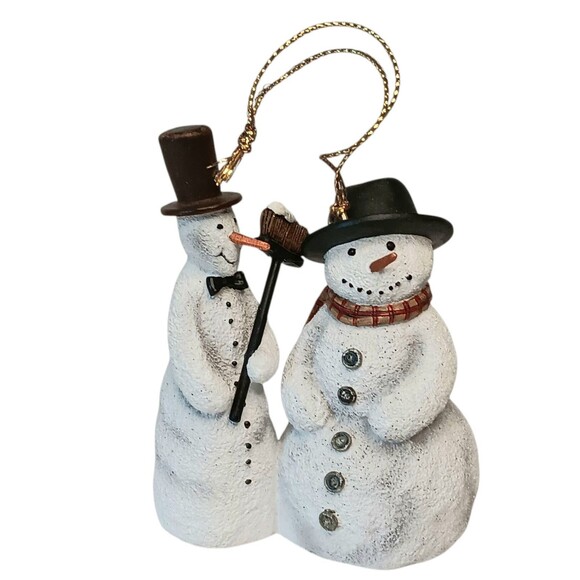 VTG 1999 Lang And Wise Snowmen Ornament "On Our Way" By Anna Krajewski With Box - Picture 1 of 14